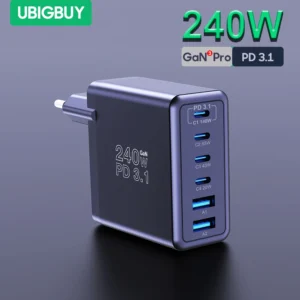 Ubigbuy 240W GAN Charger Fast CHARGING 140W PD3.1 PPS USB ประเภท C โทรศัพท์ Quick Charger สําหรับ MacBook Pro iPhone 16 Samsung แล็ปท็อป