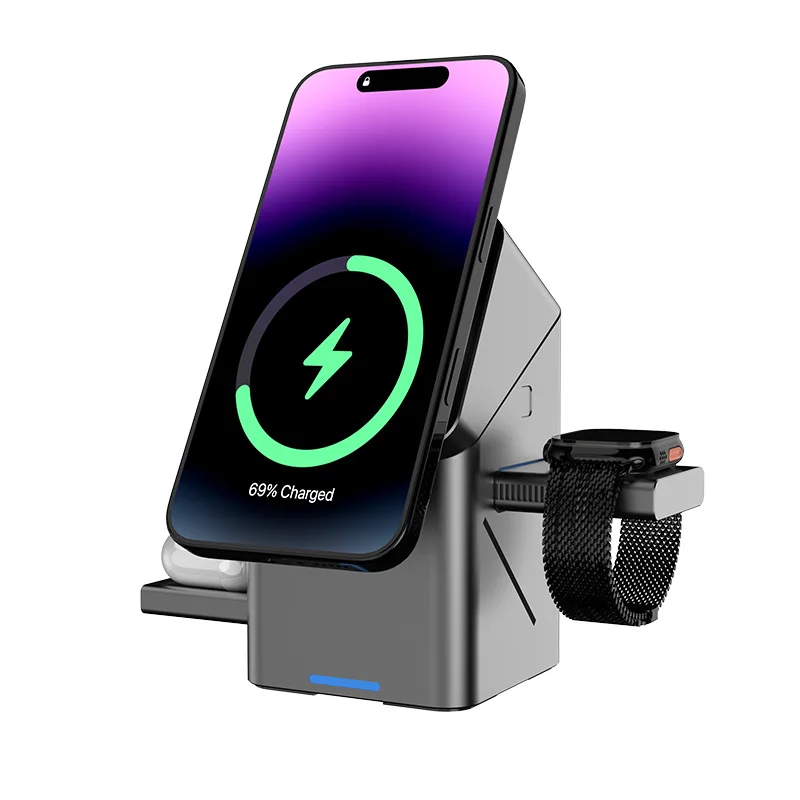 หมุน Magic Wireless Charger 3 ใน 1 แม่เหล็กสําหรับ Apple Dock Charger สําหรับ Iphone 16 15 14 13 Pro Max Iwatch Airpods Charger - Image 2