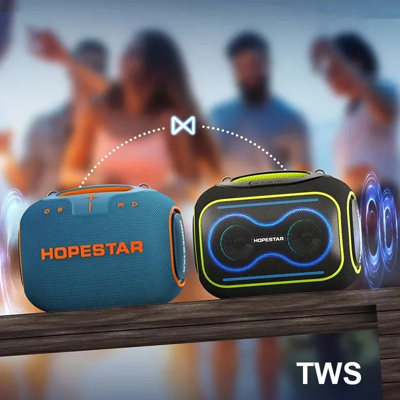ลำโพงบลูทูธ HOPESTAR Party140 กันน้ำ IPX6 กำลังขับสูง เสียงสเตอริโอ HIFI พร้อมไฟ RGB LED รองรับ USB AUX การ์ด TF - Image 3