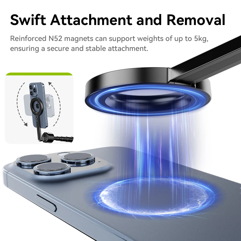 Ulanzi MG-003 Proแม่เหล็กโทรศัพท์Selfie Stickขาตั้งกล้อง 1.36Mขาตั้งกล้องSelfieสําหรับiPhone 15 14 13 12 Vlog Livestreaming - Image 2