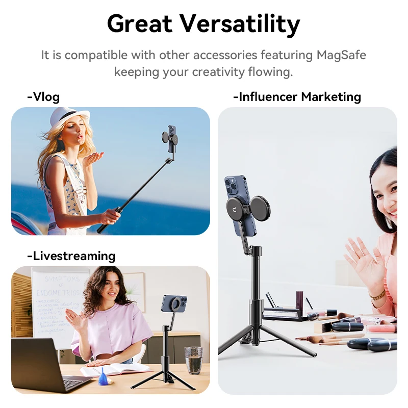 Ulanzi MG-003 Proแม่เหล็กโทรศัพท์Selfie Stickขาตั้งกล้อง 1.36Mขาตั้งกล้องSelfieสําหรับiPhone 15 14 13 12 Vlog Livestreaming - Image 6